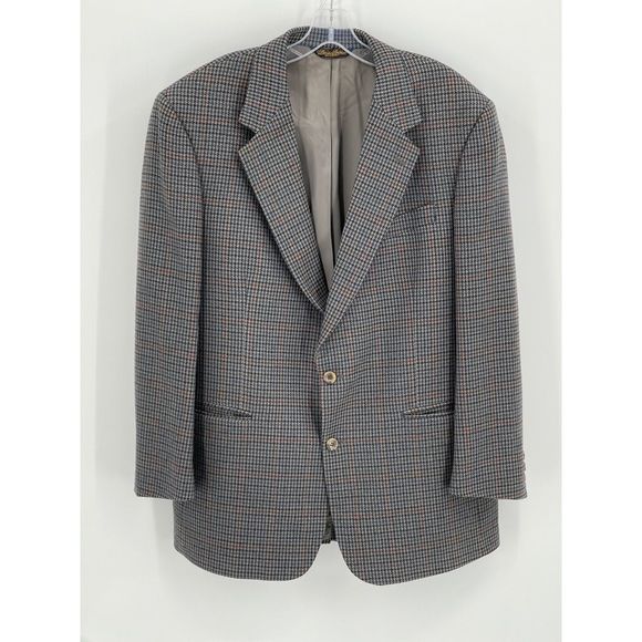 Brooks Brother 346 Herringbone Blazer Men 43 R Gray Multicolor Wool Jacket Suit - Picture 1 of 12